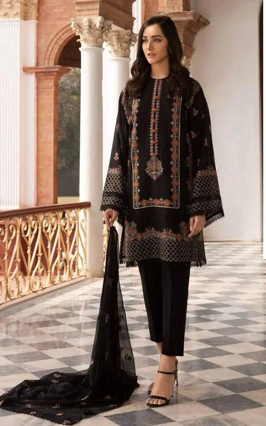 3 Pcs Women's Unstitched Printed Suit