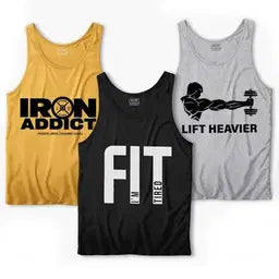 Men's Printed Sando Tanks For Men's, Pack of 3 (Pain)