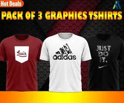 Jersey Graphic Sublimation Full Sleeves Shirt -Pack Of 3