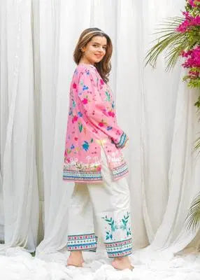 2 Pcs Women's Stitched Printed Co-Ord Set
