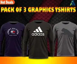 Jersey Graphic Sublimation Full Sleeves Shirt -Pack Of 3