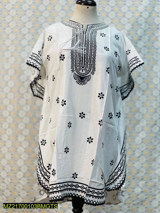 Kaftan Style Stitched Linen Frock