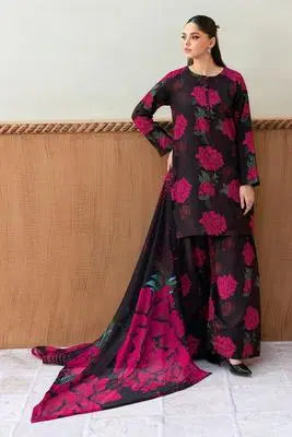 3 Pcs Women's Unstitched Digital Print Suit