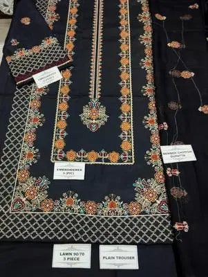 3 Pcs Women's Unstitched Printed Suit